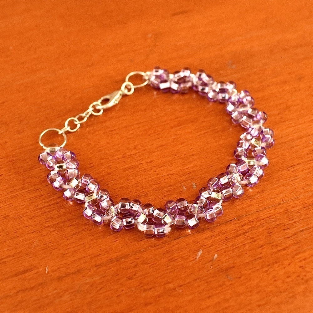 Crystal Lilac Beaded Bracelet